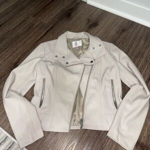 Rachel Parcell Cream Leather Jacket